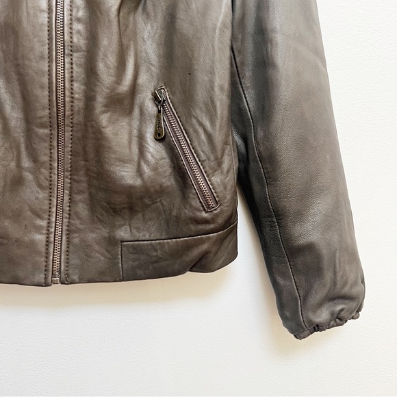 Doma Brown Leather Zipper Jacket - Picture 5 of 14